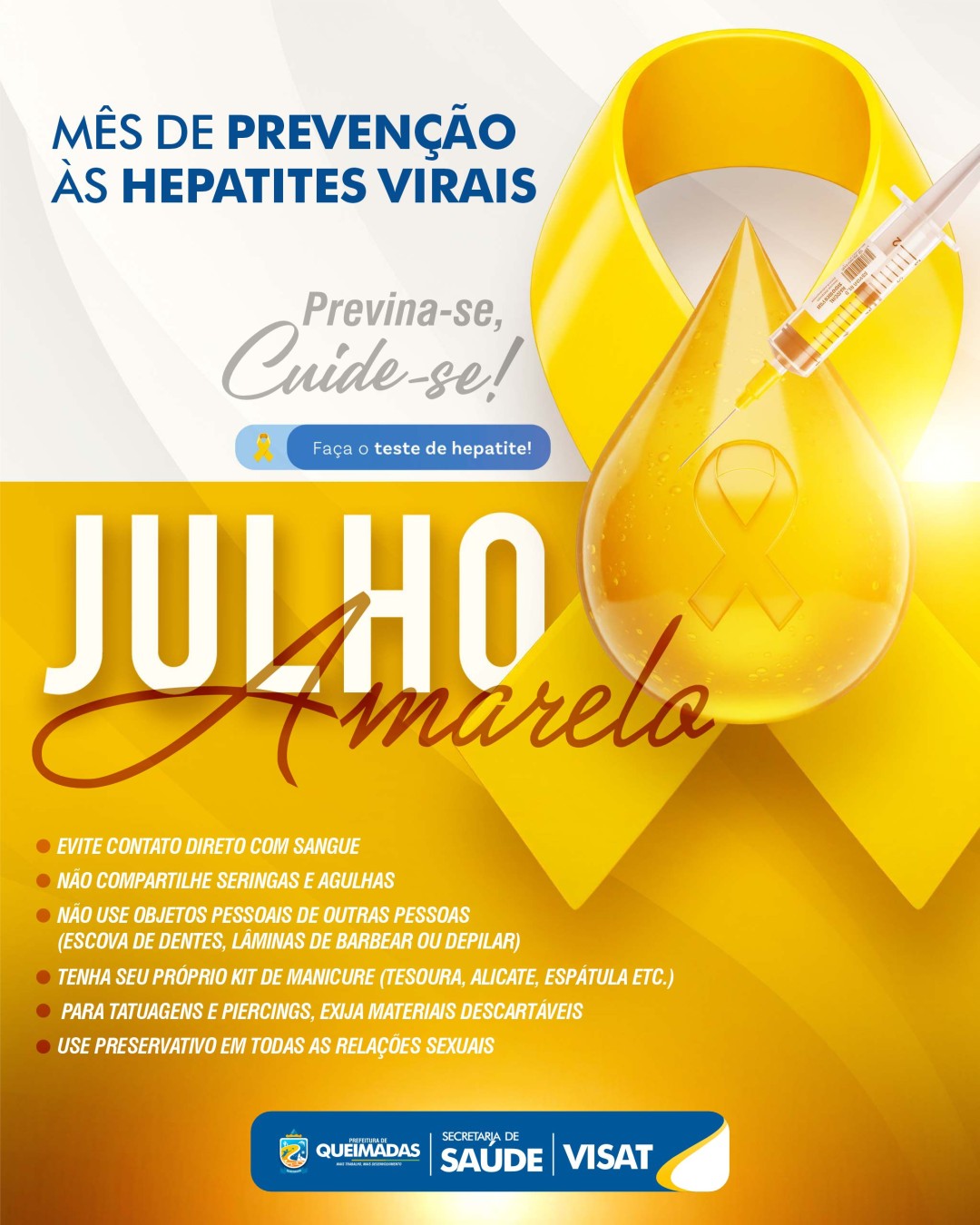JULHO AMARELO – MÊS DE PREVENÇÃO ÀS HEPATITES VIRAIS