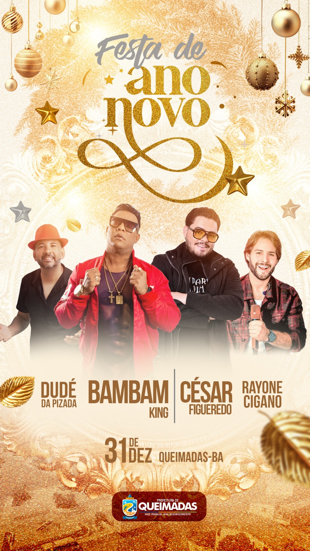 Réveillon 2025: Confira as atrações da Festa da Virada em Queimadas