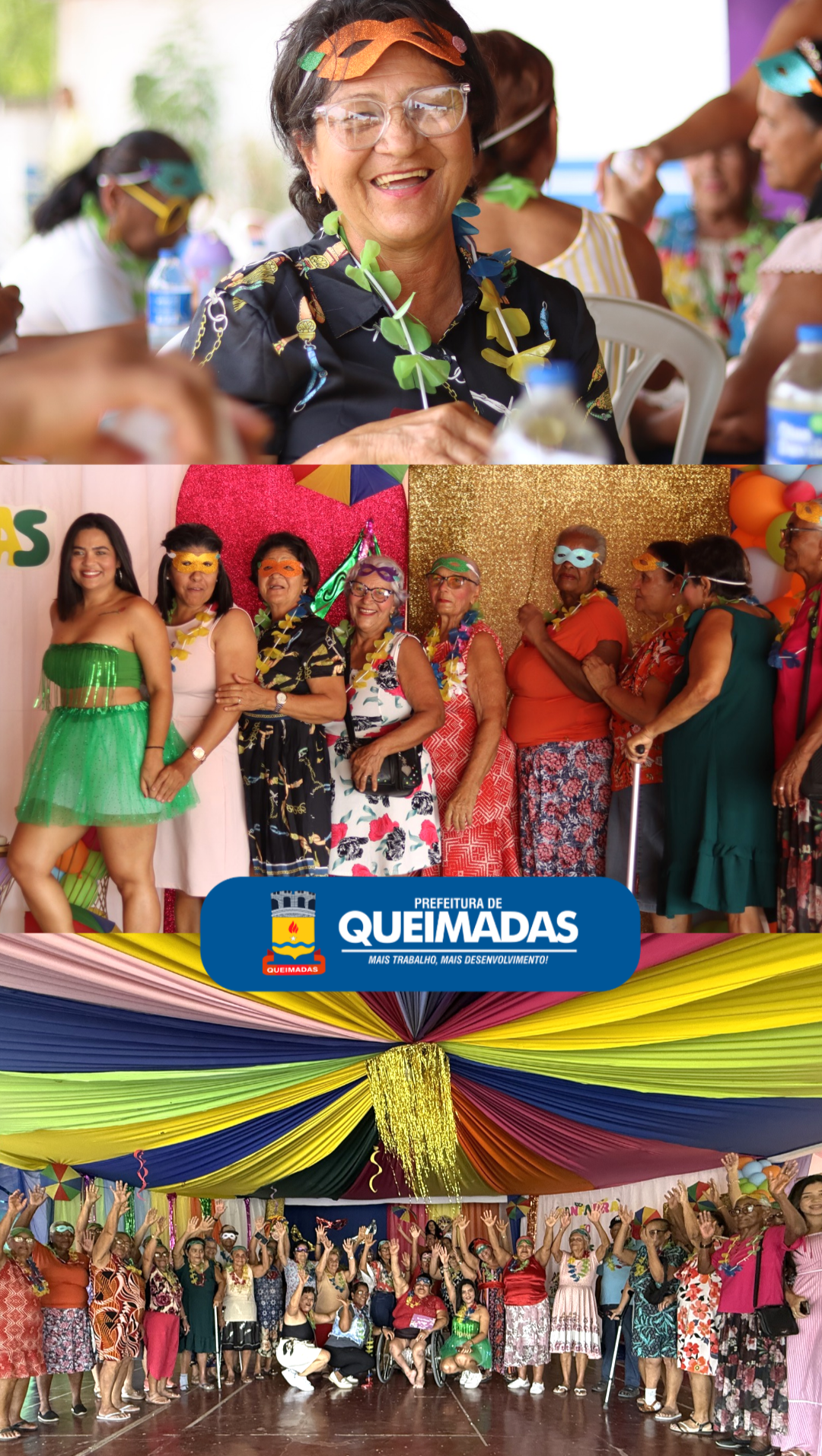 Carnaval do SCFV encerra programação com festa especial para idosos na sede de Queimadas