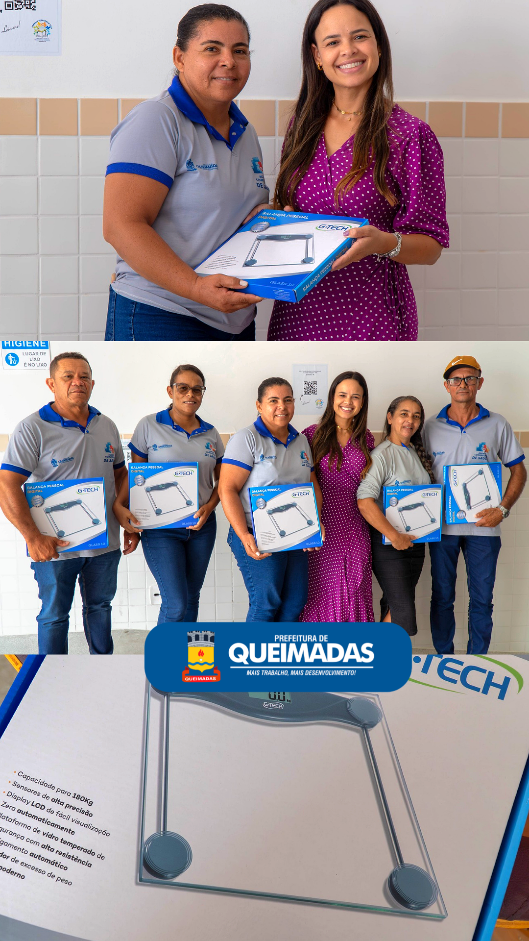 Prefeitura de Queimadas fortalece atenção básica com entrega de balanças aos ACS